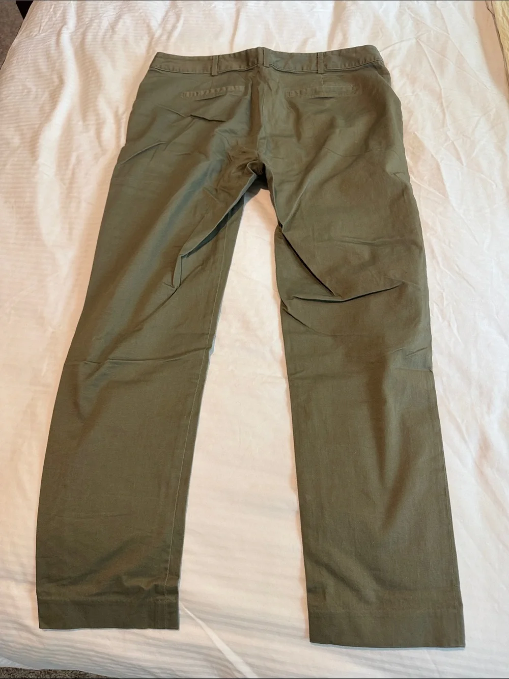 Michael Kors Olive Straight-Leg Trousers with Zip Pockets